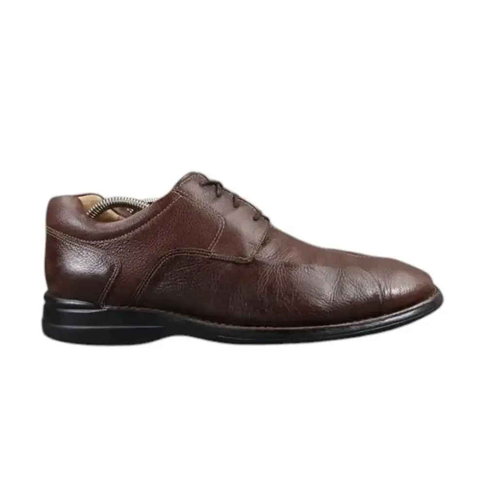Johnston & Murphy Shoes Mens 10 Oxford Derby Casual Dress Leather Comfort Brown